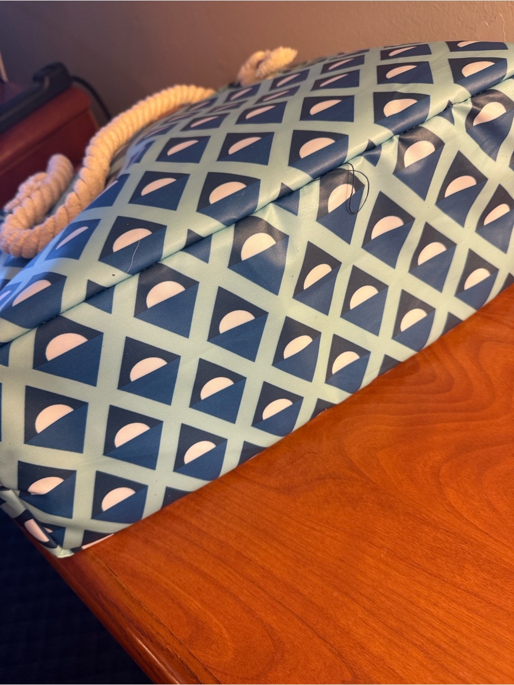 Arctic Zone Blue Patterned Rope-Handle Tote - Picture 4 of 6